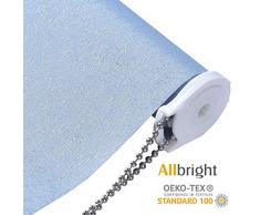 ALLBRIGHT 100% Verdunkelungsrollo Jalousien Thermo-Isolierter UV-Schutz energiesparend wasserfest Vinyl Jalousien für Schlafzimmer 34 W x 72 H Beige Silberfarben
