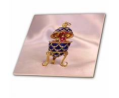 3dRose CT 3148 _ 3 auf Pinecone Musikspieluhr Fabergé-Ei Keramik Fliesen, 20,3 cm