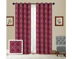 Fancy Collection Set von 2 Panels Vorhang Stickerei Geometrische Jacquard Vorhang, 274,3 cm W x 213,4 cm L, jeder Platte ist 54 – breit x 84 – Zoll – Lange Paket enthält Set von 2 Panels NEU # Bailey burgunderfarben