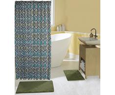 15-teiliges Bad-Set komplett mit 2 Memory Foam Bad-Teppiche, Vorhang für die Dusche und Haken in Sage