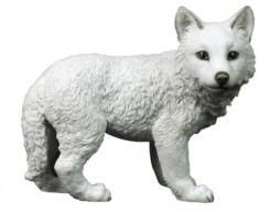 Unbekannt Dekofigur Wolf Cub, stehend, 13,5 cm, Grau