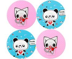 mumbi Handtuchhalter selbstklebend Handtuchhaken (ohne Bohren, Klebehaken) mit Motiv Katze/Panda (4-er Set)