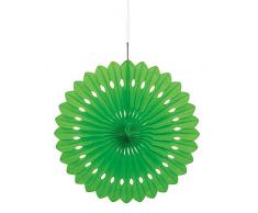 Unique Party Supplies Seidenpapier-Fächer, rund, Dekoration, 40 cm, lindgrün, 40,6 cm