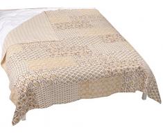 Rajrang kg size - mit Druckmuster - Tagesdecke Baumwolle Beige Fruit Doppelzimmer Bettlaken