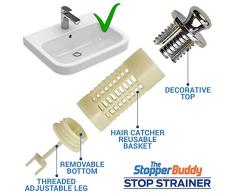 The Stopper Buddy Bad Waschbecken Haar Catcher Popup-Stopper, Universal Abfluss Sieb reduziert verstopfte Abflüssen (Chrom)
