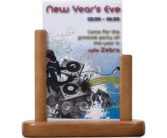 SECURIT Tisch Aufsteller-A6-Hartholz lackiert, Holz, Braun (Teak), 23 x 21 x 5 cm