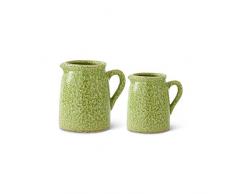 K&K Interiors 10840F Krug, Terrakotta, glasiert, 2 Stück