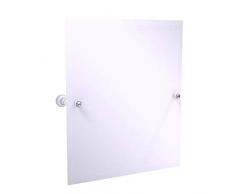 Allied Brass Carolina Crystal Collection Frameless Rectangular Tilt Mirror with Beveled Edge Wandspiegel, matt weiß