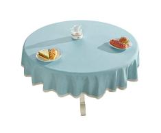 Batterien betrieben strapazierfähiger Baumwolle Leinen Tischdecke Kariert Rund Tischdecke für Home Küche Esszimmer, 142,2 cm – Rund, Grün Round - 36 inch Blau