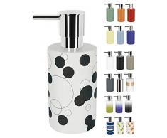 Spirella Tube Zahnputzbecher aus Porzellan, Blasen, Black_p schwarz