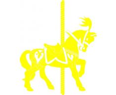 INDIGOS 4051095060031 Wandtattoo w627 Pferd Wandaufkleber in 3 Größen, 120 x 66 cm, gelb