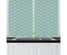 Ambesonne Küchengardine, Mehrfarbig 55 W by 39 L Jade White