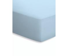 schlafgut Jersey-Elasthan Spannbetttuch, Baumwoll-Mischgewebe, Aqua, 220 x 150 x 1 cm