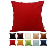 tangdepot Massiv Samt Überwurf Kissen Bezug/Euro Sham/Kissen Sham, Super Luxus Weich Kissen, Viele Farbe & Größe Optionen, Samt, Christmas Red, 50,80 cm X 50,80 cm