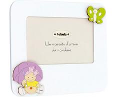Fabula Tischrahmen lackiert mit Applikationen aus Naturholz Zulla mit Sonnenschirm für Foto 10 x 15 cm horizontal, Mehrfarbig, 10 x 15 cm