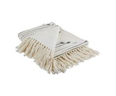 DII Rustikaler Baumwoll-Überwurf mit Fransen für Stuhl Diamond Cut 50x60 Schwarz und Grau