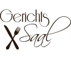 Graz Design 620137_57_080 Wandtattoo Wandaufkleber fÃ¼r KÃ¼che Esszimmer Essen Gerichtssaal mit Messer u. Gabel 102x57cm Braun