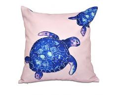 E by design PAN466PK6-20 Kissen Turtle Tales, 51 x 51 cm, Rosa