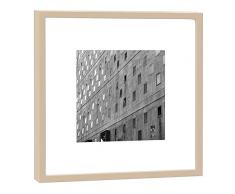 COGNOSCO - Fotografie im Holzrahmen: Liederhalle Stuttgart - Fotodruck - Format 27 x 27 cm - Rahmenfarbe beige - Hochwertiges Wandbild, Geschenkidee oder Souvenir aus aus Baden-Württemberg