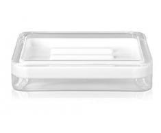 möve Line Seifenschale 12 x 8,5 x 2,5 cm aus Acryl, white