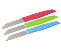 NIROSTA 43207 FACKELMANN Gemüsemesser Tropical aus Kunststoff/Edelstahl, 17 cm, in Koralle/grün/blau