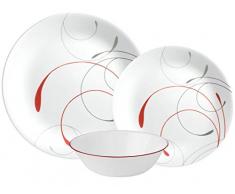 Corelle 3301AA Splendor Tafelservice aus Vitrelle-Glas, bruchfest, 18-teilig