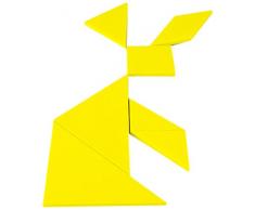 First4magnets Y-1 Gelbe pädagogische Tangram - Logik-Puzzle & Mathe-Spiel (1 Packung), silver, 25 x 10 x 3 cm