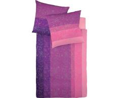 fleuresse Zürich Satinbettwäsche mit Reißverschluss beere 155/220 + 80/80 cm