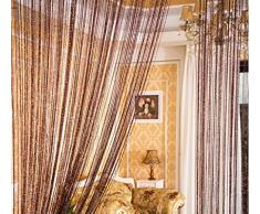 Eve Split Dekorative Fadenvorhang Wand Panel Fransen Fenster Raumteiler Rollo Trennwand Kristall Quaste Bildschirm Home 100 cm200 cm coffee18