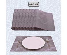 Decozen Platzsets für Esstisch Couchtisch Esstisch Esstisch Set mit 8 Platzsets, hitzebeständig, leicht zu reinigen, verpackt in wiederverwendbarer Reißverschlusstasche, 30,5 x 45,7 cm braun
