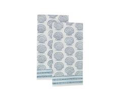 Calico Scallop Limited Edition Indigo Refreshingly Vibrant Geschirrtücher, 2 Stück