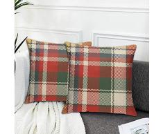 COWDIY Klassische Kissenbezüge, Kissenbezüge, Motiv England, Karo, Dekoration, für Sofa, Couch Bett, Stuhl 45,7 x 45,7 cm