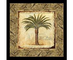 Buyartforless Kunstwerk, gerahmt, Steve Butler, 30,5 x 30,5 cm, Vintage-Design, Palme, Rattan, Botanical Genus, Braun