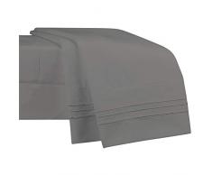 Newcastle Collection – Deluxe Bettwäsche-Set – 1800 gebürstete 100% Mikrofaser Bettwäsche – extra weich – knitterfrei, verblasst Nicht, fleckenabweisend Queen grau