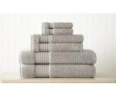 Pacific Coast Textilien 100% Türkische Baumwolle Handtuch Set, grau, 6