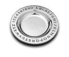 Wilton Armetale Servierplatte, rund, Alphabet Alphabet 10 silber