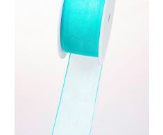 Deko und Band 53736 - Organzaband mit Webkante - 38mm 50m col. 72 tÃ¼rkis - 53736-38-50-72