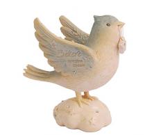 ENESCO Foundations Dekofigur Believe Bird, 12 cm, Mehrfarbig