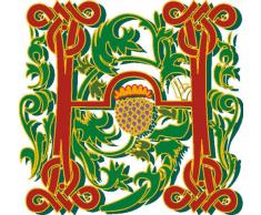 Indigos 4051719701524 Wandtattoo MF024 H wundervolles Ornament Blumen Tribal Buchstabe 80 x 76 cm