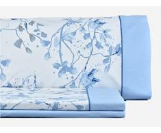 MI CASA JGO.SABANAS Bordeaux-Garnitur aus Baumwolle, Blau, Bett mit 135 cm