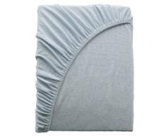 Kinzler C-10046/16 Mikrofaser Frottee Spannbetttuch Uni, 140-160x200 cm, hellblau
