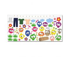 WANDKINGS Crazy Birds Wandsticker XL Set, 80 Aufkleber, GesamtflÃ¤che 130 x 70 cm