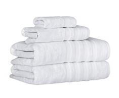 Royal Turkish Towel Klassische türkische Handtücher Seidenmodal Mischtücher – weiches 4-teiliges Set aus echter Seide und 100% Baumwolle weiß