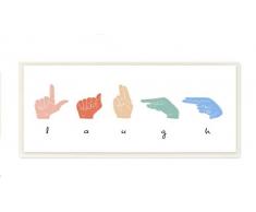Stupell Industries Leinwandbild, Aufschrift Laugh Hands, mehrfarbig Wandtafel 7x17 Design von der Künstlerin Emma Scarvey