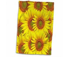 3dRose Image of Real Yellow Daisies Overlap Handtücher, 15 x 22