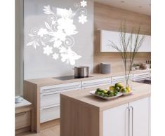 INDIGOS 4052166144353 Wandtattoo w658 sehr schöne Blume Wandaufkleber, 96 x 90 cm, weiß