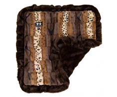 Bessie and Barnie Wild Kingdom / Godiva Kuscheldecke für Hunde, Katzen, Welpen, sehr weich, wendbar, Braun, XS - 20 x 20
