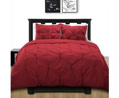 Cottonpure Bettwäsche-Set aus 100% Baumwolle, Doppelbett, einfarbig, Rot