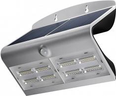 Goobay LED Solar-Wandleuchte mit Bewegungsmelder 6,8W, Glas, Silber, 6,8 Watt