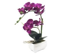PepperLonely Kunstpflanze Orchidee, Keramik, 33 cm hoch 3# Violett